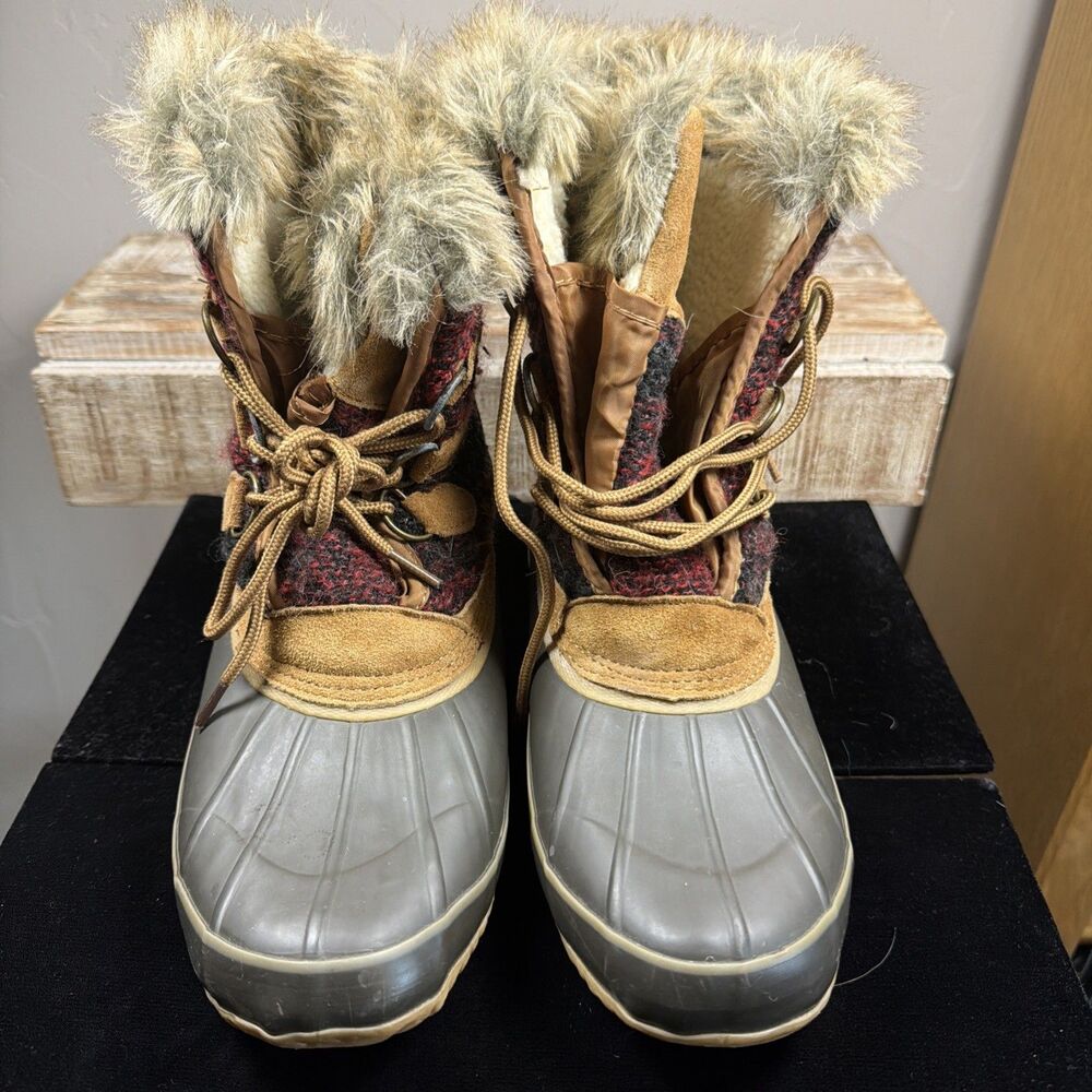 Totes Lynn Faux Fur Duck Boots Women’s 10M